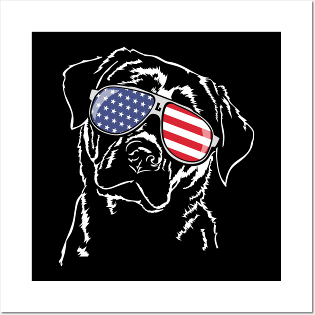 Proud Patriotic Labrador Lab American Flag dog Wall Art by wilsigns